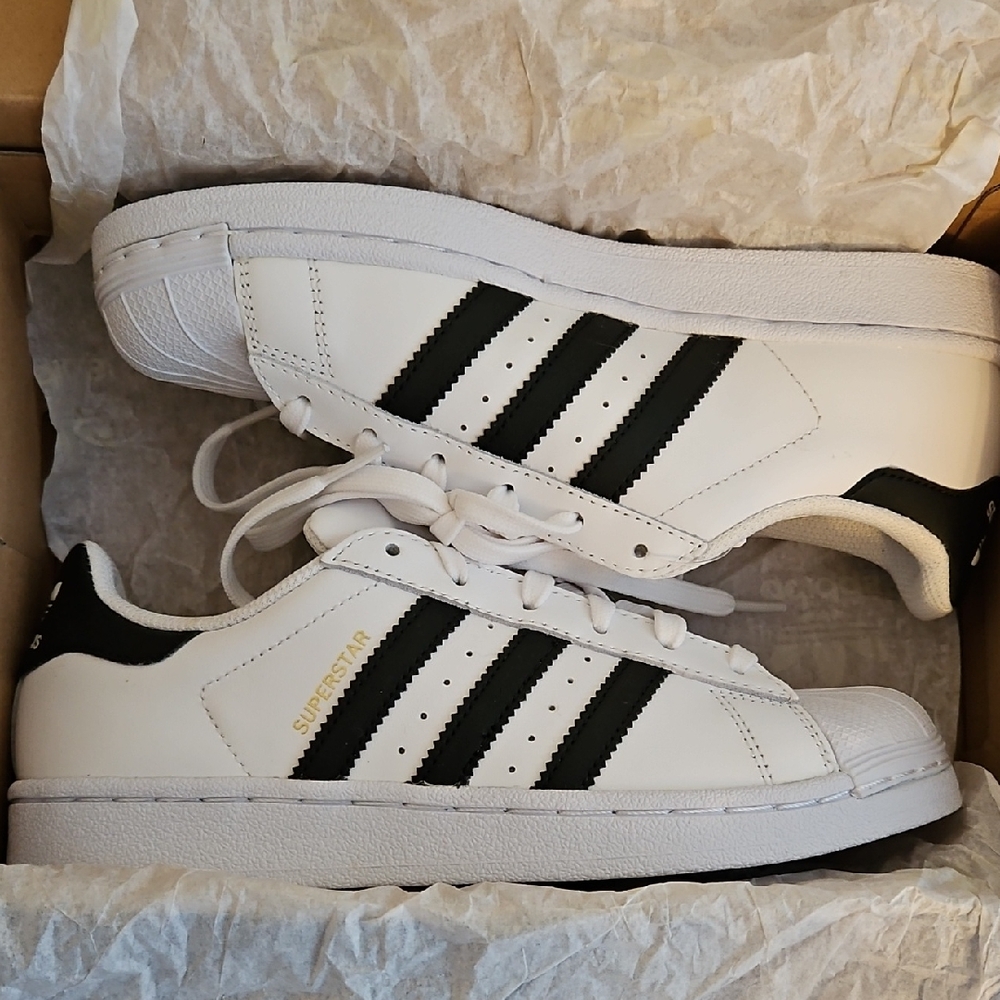 Adidas Superstar White with Black Stripes